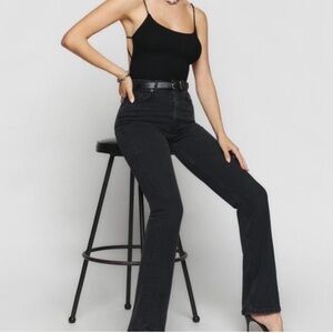 Reformation Peyton High Rise Bootcut Jeans Black Denim Organic Size 26